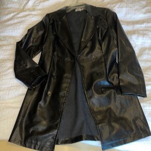 Princess Polly Faux Leather Long Line Jacket Size XS/S